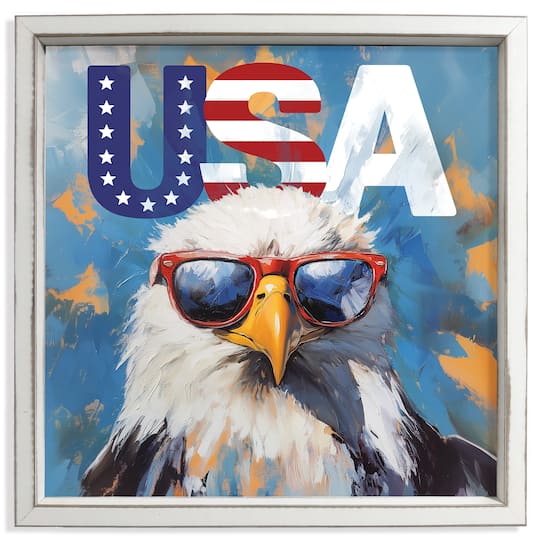 16" x 16" Patriotic Bald Eagle Framed Print
